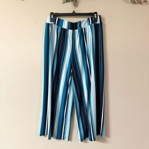 Cato - womens stripe wide leg gaucho pants